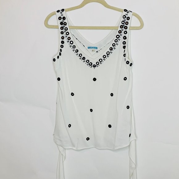 Anthropologie Tops - Anthropologie Leifnotes Embroidered Tie Blouse